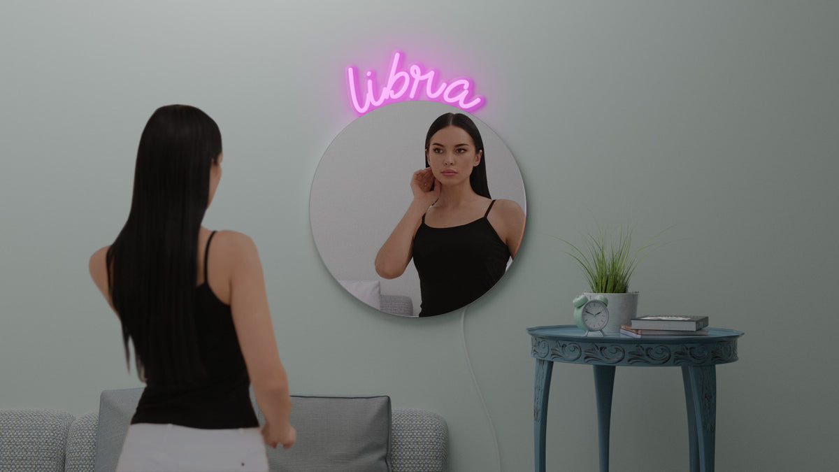 "LIBRA" astrology custom mirror led frame