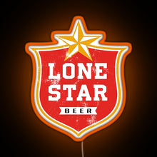 Load image into Gallery viewer, Lone Star RGB neon sign orange