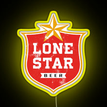 Load image into Gallery viewer, Lone Star RGB neon sign yellow