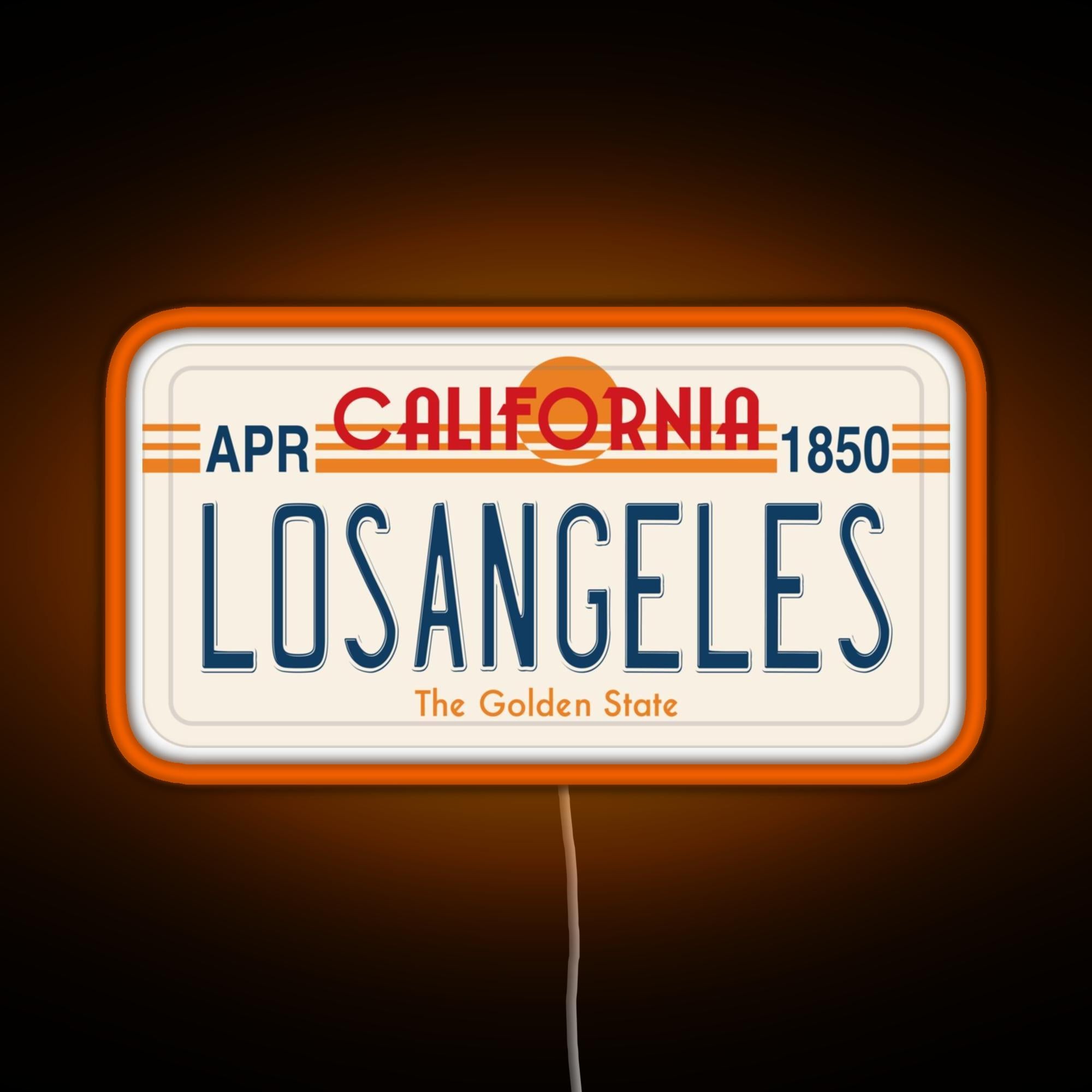 Los Angeles California License Plate Rgb Neon Sign – Neon Factory