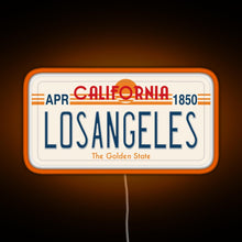 Load image into Gallery viewer, Los Angeles California License Plate RGB neon sign orange