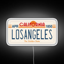 Load image into Gallery viewer, Los Angeles California License Plate RGB neon sign white 