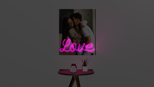 Load image into Gallery viewer, Printed canvas with neon sign