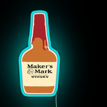 Load image into Gallery viewer, Maker s Mark Bourbon RGB neon sign lightblue 