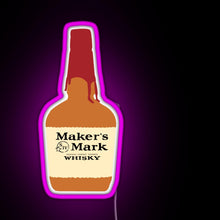 Load image into Gallery viewer, Maker s Mark Bourbon RGB neon sign  pink