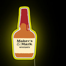 Load image into Gallery viewer, Maker s Mark Bourbon RGB neon sign yellow