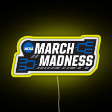 Load image into Gallery viewer, March Madness RGB neon sign yellow
