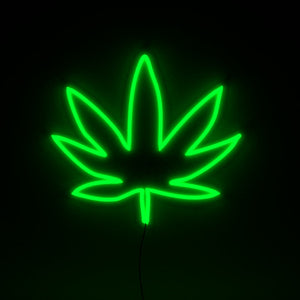 marijuana leaf neon sign