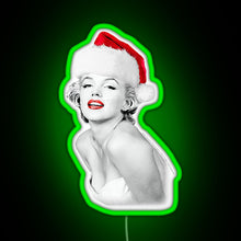 Load image into Gallery viewer, Marilyn Monroe Christmas Santa Marilyn RGB neon sign green