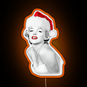 Marilyn Monroe Christmas Santa Marilyn RGB neon sign orange