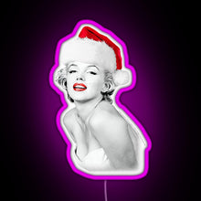 Load image into Gallery viewer, Marilyn Monroe Christmas Santa Marilyn RGB neon sign  pink