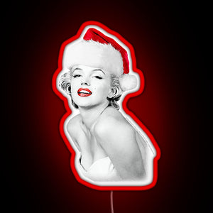 Marilyn Monroe Christmas Santa Marilyn RGB neon sign red