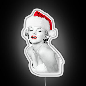 Marilyn Monroe Christmas Santa Marilyn RGB neon sign white 