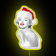 Load image into Gallery viewer, Marilyn Monroe Christmas Santa Marilyn RGB neon sign yellow