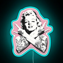 Load image into Gallery viewer, Marilyn Monroe RGB neon sign lightblue 