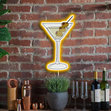 Load image into Gallery viewer, Martini glasses neon led lights wall