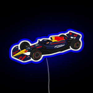 Max Verstappen 1 RedBull Formula One Race Car RGB neon sign blue