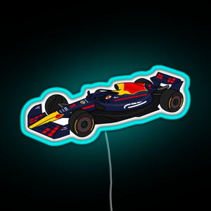 Max Verstappen 1 RedBull Formula One Race Car RGB neon sign lightblue 