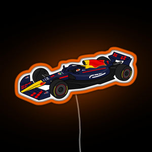 Max Verstappen 1 RedBull Formula One Race Car RGB neon sign orange