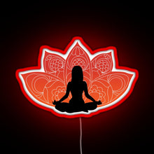 Load image into Gallery viewer, Meditating in a Lotus Pose RGB neon sign red