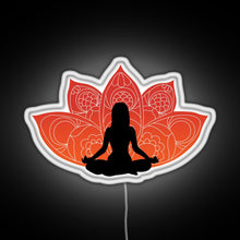 Load image into Gallery viewer, Meditating in a Lotus Pose RGB neon sign white 