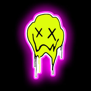 Melting Smiley Face neon sign