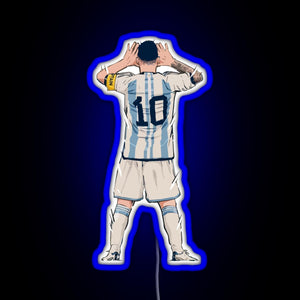 Messi vs Netherlands World Cup Qatar 2022 RGB neon sign blue