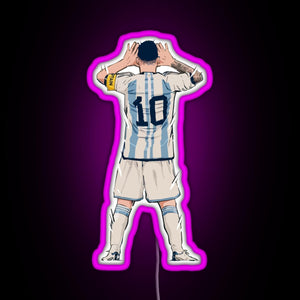 Messi vs Netherlands World Cup Qatar 2022 RGB neon sign  pink