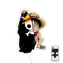 Load image into Gallery viewer, Luffy flag hat led wall sign