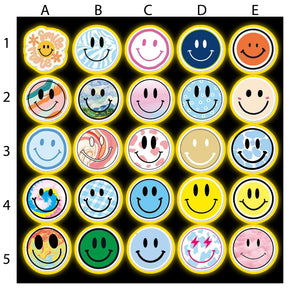 Smiley face neon wall sign