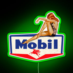 Mobil pin up vintage sign RGB neon sign green