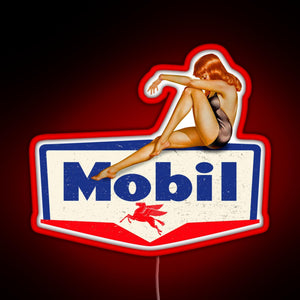 Mobil pin up vintage sign RGB neon sign red