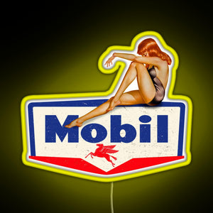 Mobil pin up vintage sign RGB neon sign yellow