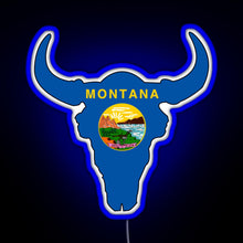 Load image into Gallery viewer, Montana Bison RGB neon sign blue