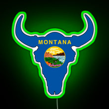 Load image into Gallery viewer, Montana Bison RGB neon sign green
