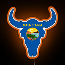 Load image into Gallery viewer, Montana Bison RGB neon sign orange
