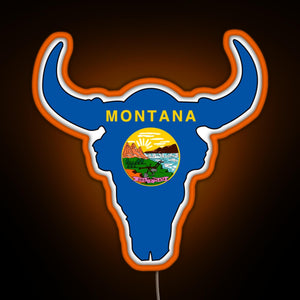 Montana Bison RGB neon sign orange