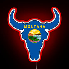 Load image into Gallery viewer, Montana Bison RGB neon sign red