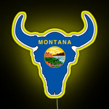 Load image into Gallery viewer, Montana Bison RGB neon sign yellow
