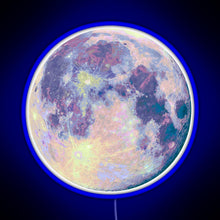 Load image into Gallery viewer, Moon RGB neon sign blue