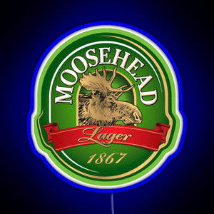 Moosehead Beer American pale ale RGB neon sign blue