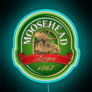 Moosehead Beer American pale ale RGB neon sign lightblue 