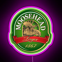 Load image into Gallery viewer, Moosehead Beer American pale ale RGB neon sign  pink