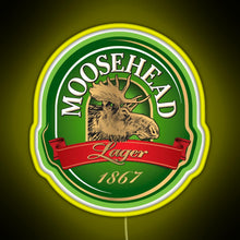 Load image into Gallery viewer, Moosehead Beer American pale ale RGB neon sign yellow