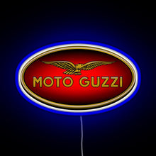 Load image into Gallery viewer, Moto Guzzi Logo Type 1 Colour RGB neon sign blue