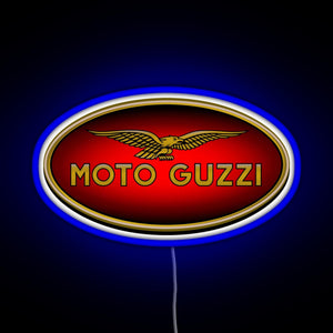 Moto Guzzi Logo Type 1 Colour RGB neon sign blue