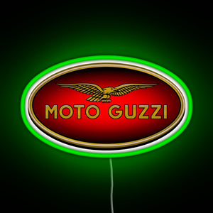 Moto Guzzi Logo Type 1 Colour RGB neon sign green