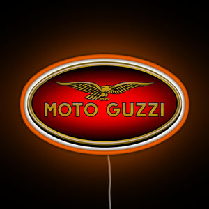 Moto Guzzi Logo Type 1 Colour RGB neon sign orange
