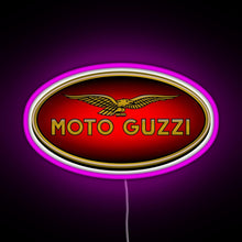 Load image into Gallery viewer, Moto Guzzi Logo Type 1 Colour RGB neon sign  pink