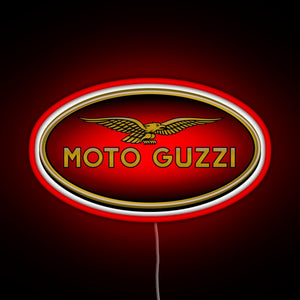 Moto Guzzi Logo Type 1 Colour RGB neon sign red